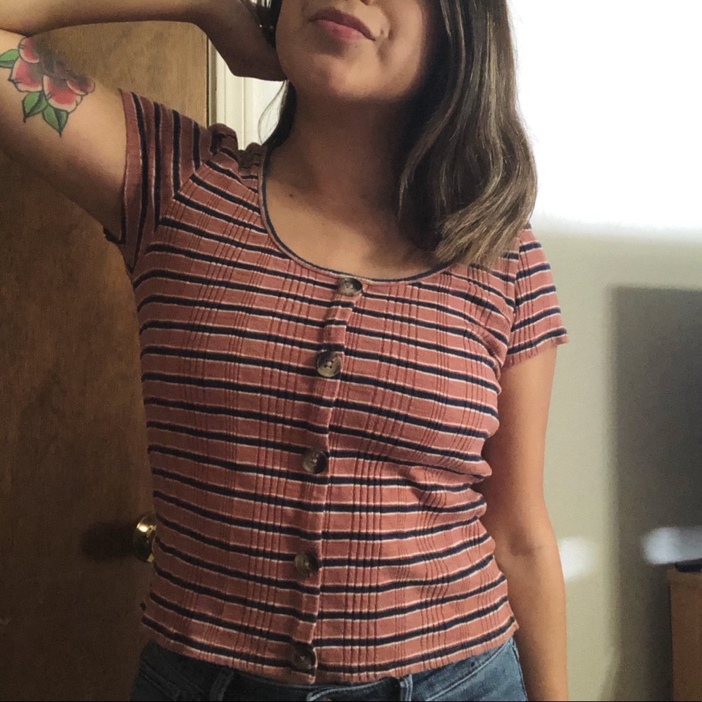 AE basic striped top